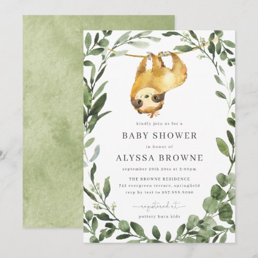 Slote Baby shower Uitnodiging (Voorkant / Achterkant)