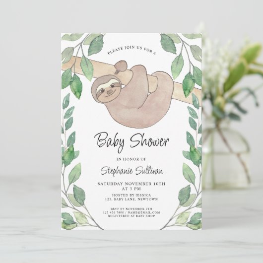Slote Baby shower Uitnodiging (Staand voorkant)