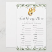 Slote Baby shower Voltooi het Phrase Game van mama (Voorkant / Achterkant)