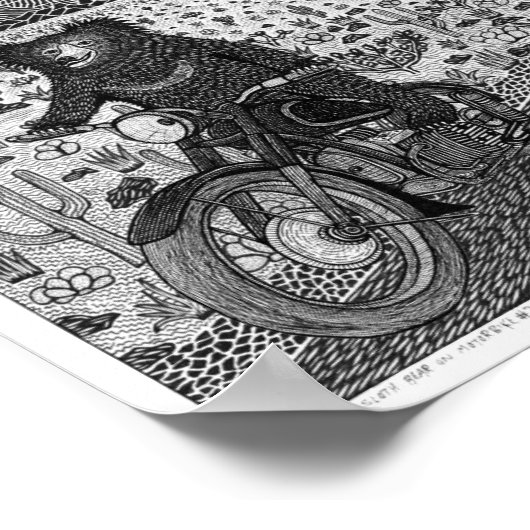 Slote Beer op motorfiets #2 Poster (Hoek)