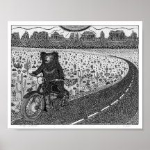 Slote Beer op motorfiets #2 Poster