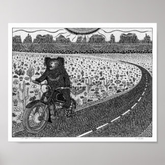 Slote Beer op motorfiets #2 Poster