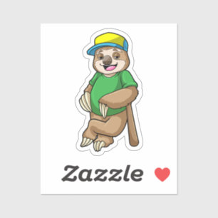 Slote bij honkbal met honkbalknuppel sticker