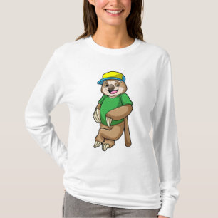 Slote bij honkbal met honkbalknuppel t-shirt