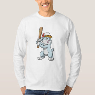 Slote bij honkbal met honkbalknuppel t-shirt