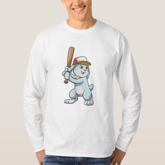 Slote bij honkbal met honkbalknuppel t-shirt (Voorkant)
