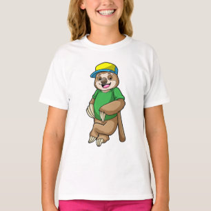 Slote bij honkbal met honkbalknuppel t-shirt