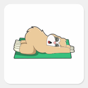 Slote bij Yoga op Yoga mat Vierkante Sticker
