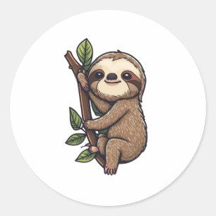 Slote cartoon illustratie ronde sticker