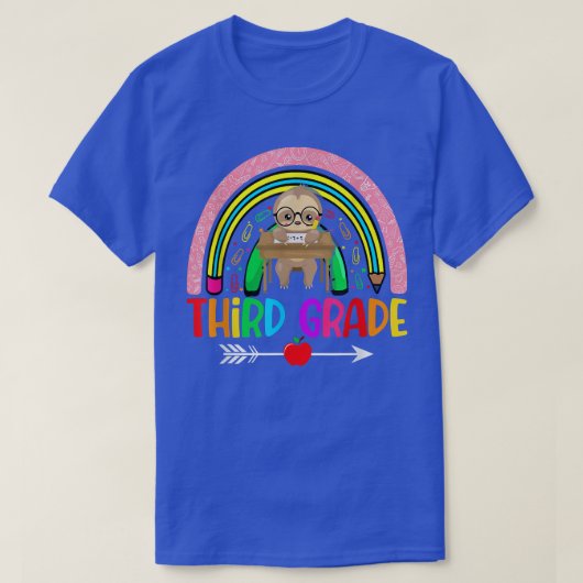 Slote derde graad Funny Cute Rainbow terug naar Sc T-shirt (Design voorkant)