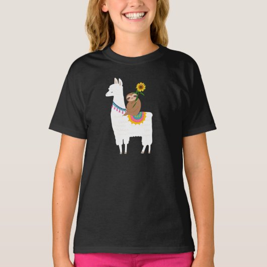 Slote die een Llama rijdt T-shirt (Voorkant)