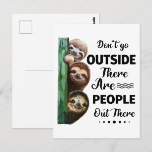 Slote ga niet naar buiten Er zijn mensen daar Briefkaart
