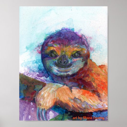 Slote glimlach - waterverf poster (Voorkant)