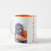 Slote glimlach - waterverf tweekleurige koffiemok (Voorkant links)