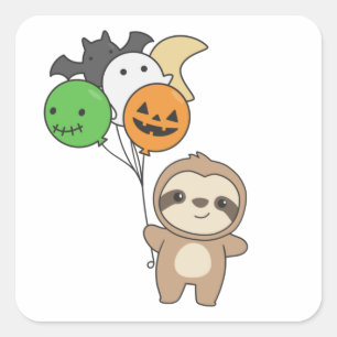 Slote Halloween ballonnen Kinder kalveren Vierkante Sticker