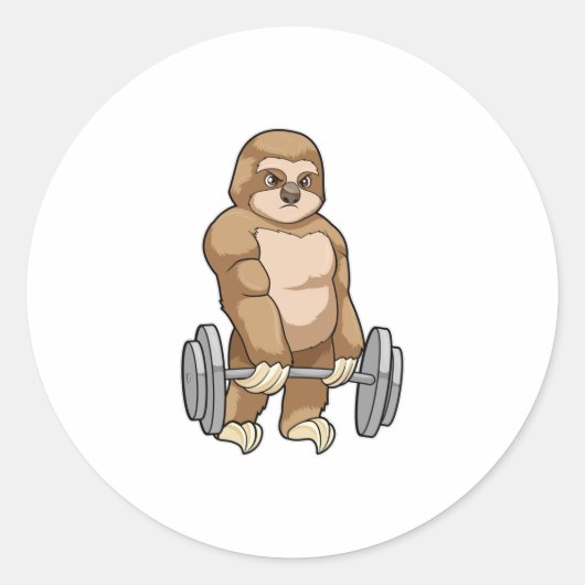 Slote in Bodybuilding met Barbell Ronde Sticker (Voorkant)