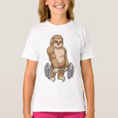 Slote in Bodybuilding met Barbell T-shirt (Voorkant)