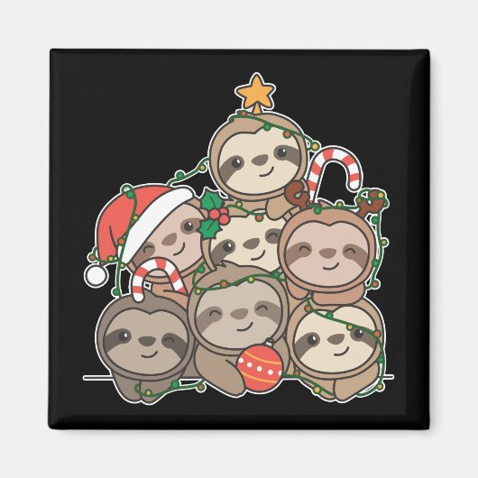 Slote kerstboom Funny Animal Kerstmis Magnet (Voorkant)