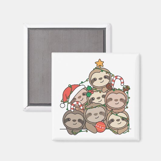 Slote kerstboom Funny Animal Kerstmis Magnet (Voorkant / Achterkant)
