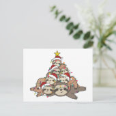 Slote kerstboom Funny Animal kerstpost Briefkaart (Staand voorkant)