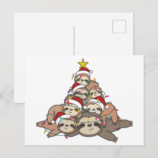 Slote kerstboom Funny Animal kerstpost Briefkaart (Voorkant / Achterkant)