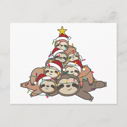 Slote kerstboom Funny Animal kerstpost Briefkaart (Voorkant)