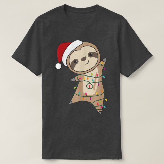 Slote kerstdieren met lichte lampjes met kerstmis t-shirt (Design voorkant)