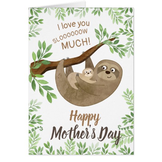 Slote Moederdag Kaart - Ik hou van je veel traag (Voorkant)