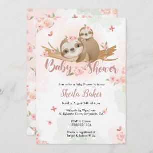 Slote Uitnodiging, Sloth Baby shower Uitnodiging