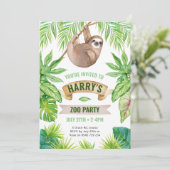 Slote Uitnodiging, Zoo-verjaardag Kaart (Staand voorkant)