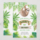 Slote Uitnodiging, Zoo-verjaardag Kaart (Voorkant / Achterkant)