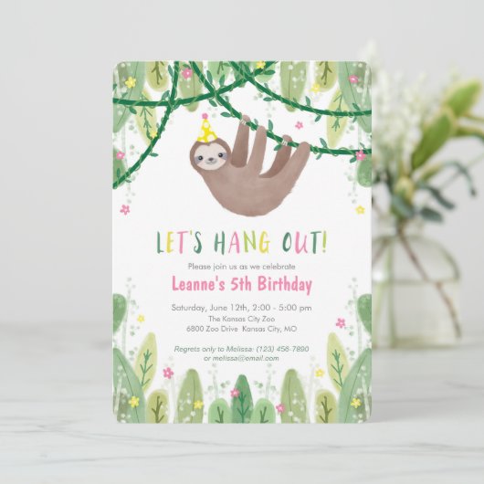 Slote verjaardag in roze en geel kaart (Staand voorkant)