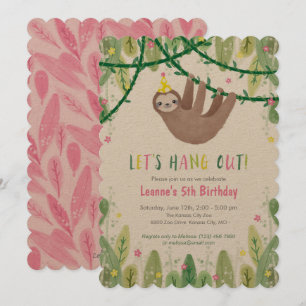 Slote verjaardag in roze en geel kaart