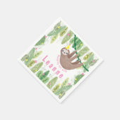 Slote verjaardag in roze en geel servet (Hoek)