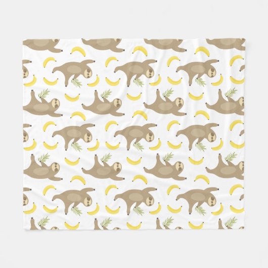 Sloten en Bananas Pattern Fleece Deken (Voorkant (Horizontaal))