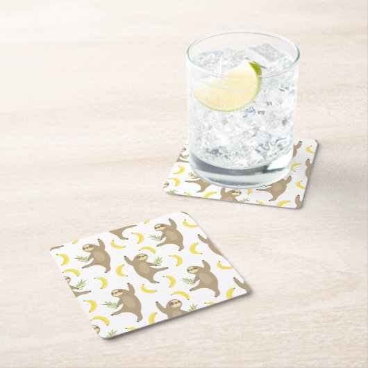 Sloten en Bananas Pattern Kartonnen Onderzetters (Insitu)