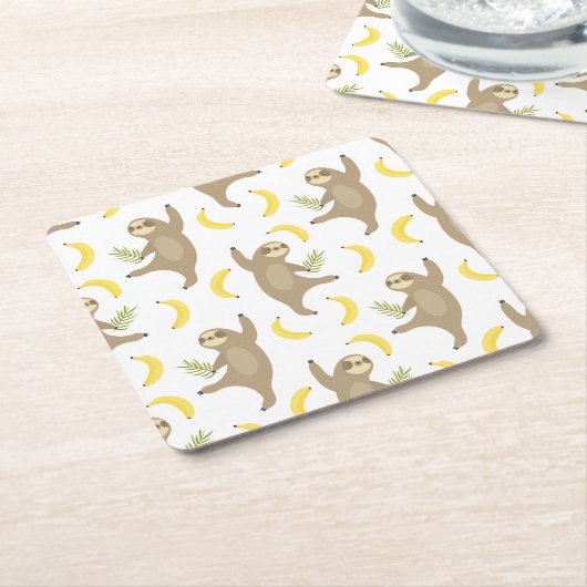 Sloten en Bananas Pattern Kartonnen Onderzetters (Schuin)