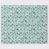 Sloten in blauw cadeaupapier (Vlak)