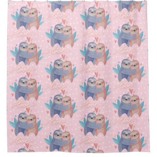 Sloten in liefde douchegordijn (Voorkant)