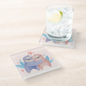 Sloten in liefde glazen onderzetter (Schuin)