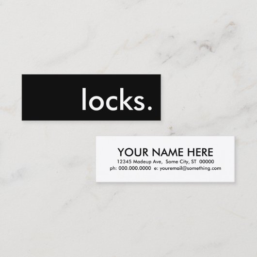 sloten. mini visitekaartje (Voorkant / Achterkant)