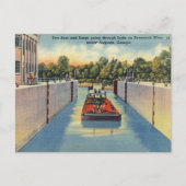 Sloten op de Savannah rivier in Augusta GA Histori Briefkaart (Voorkant)