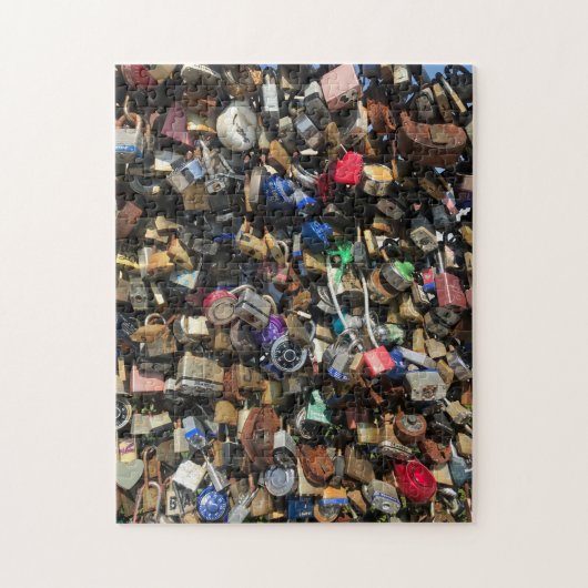 Sloten op een brug legpuzzel (Verticaal)