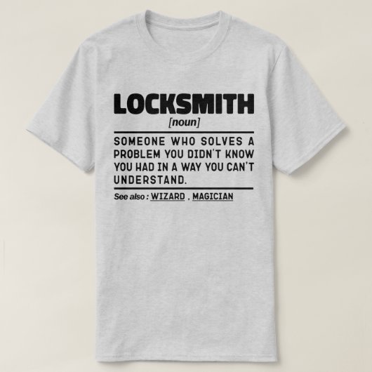 Slotenmaker Noun Certified Lock Repairer Technicia T-shirt (Design voorkant)