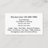 Slotenmaker Professionele Visitekaartjes Sjabloon (Achterkant)