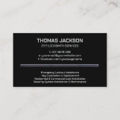 Slotenmaker Services Visitekaartje (Achterkant)