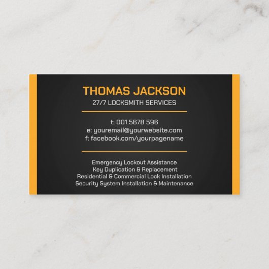 Slotenmaker Visitekaartje (Achterkant)