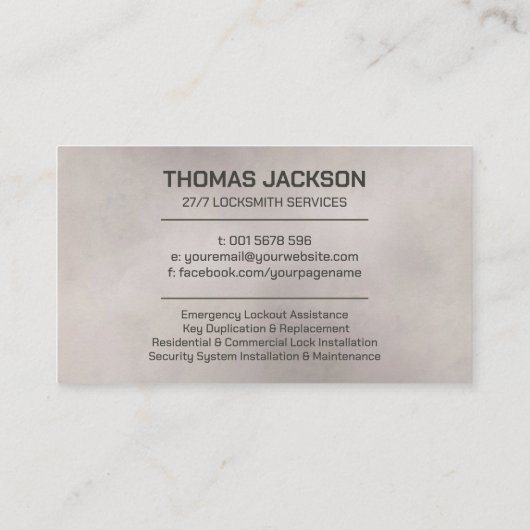 Slotenmaker Visitekaartje (Achterkant)