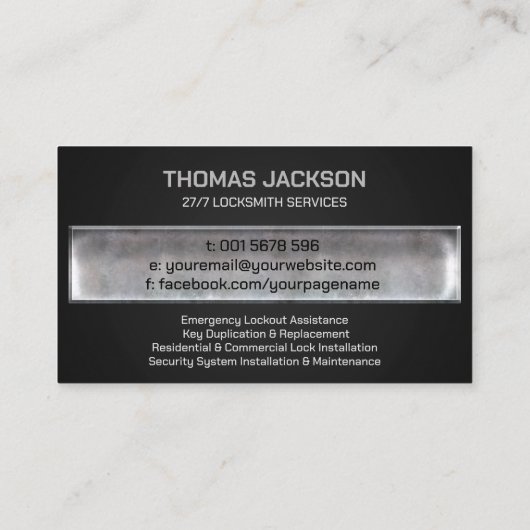 Slotenmaker Visitekaartje (Achterkant)