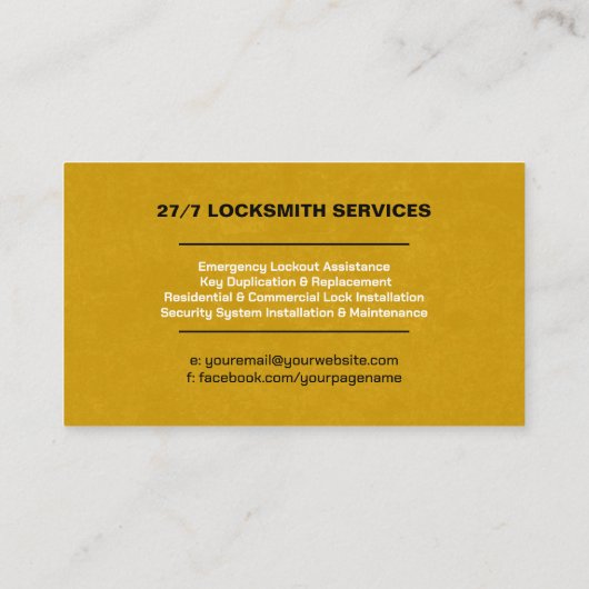 Slotenmaker Visitekaartje (Achterkant)